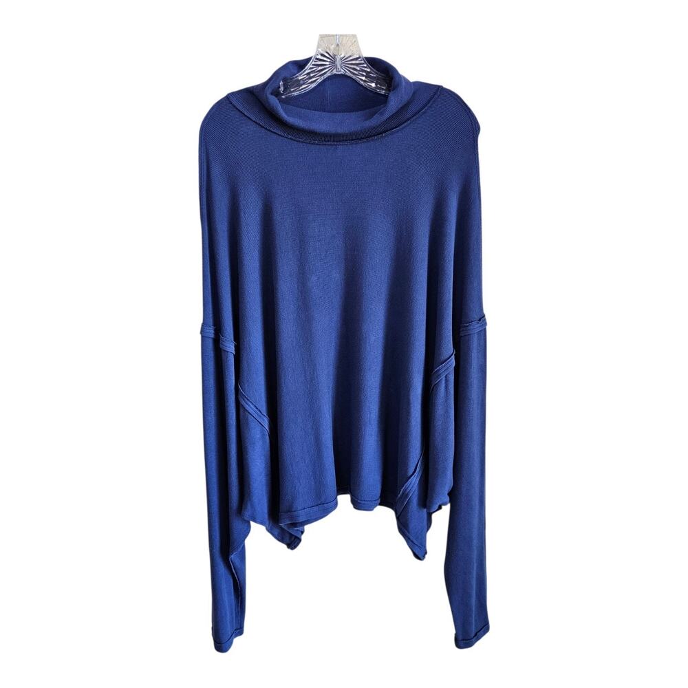 FREE PEOPLE Women L Alameda Top Knit Pullover Oversized Dolman Sleeve Raw Edges